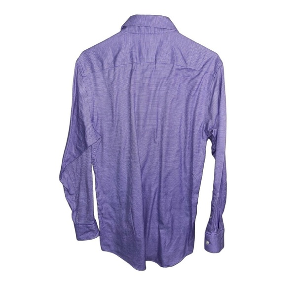 𝅺marc ANTHONY PURPLE WHITE CHECKED SLIM FIT L/S DRESS SHIRT SIZE 15.5/32-33 - Picture 3 of 3
